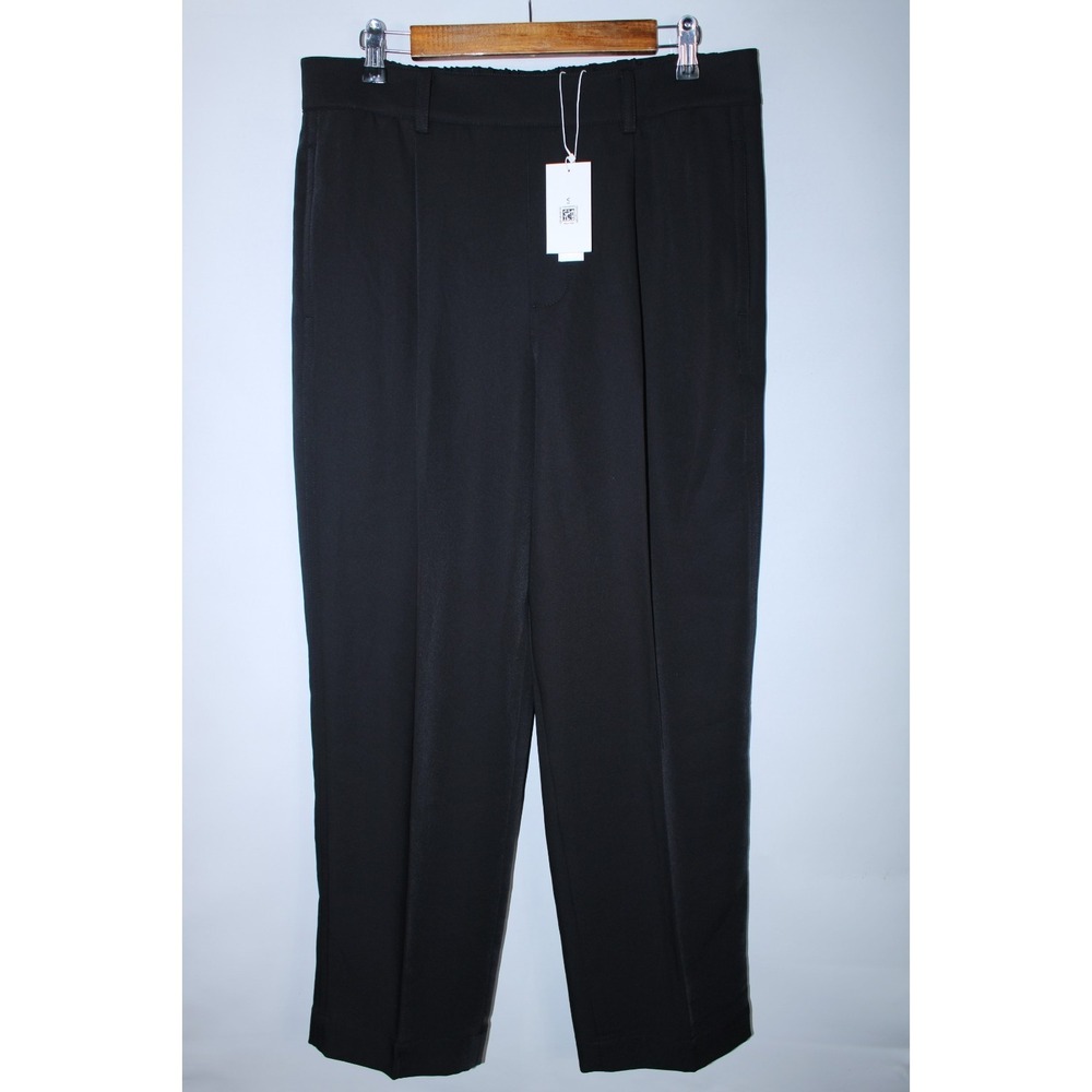 NWT Vince Women's Large Black Pleated Pull on Pants